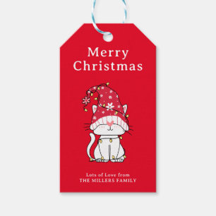 Frohe Weihnachten Funny Niedlich Christmas Cat Geschenkanhänger