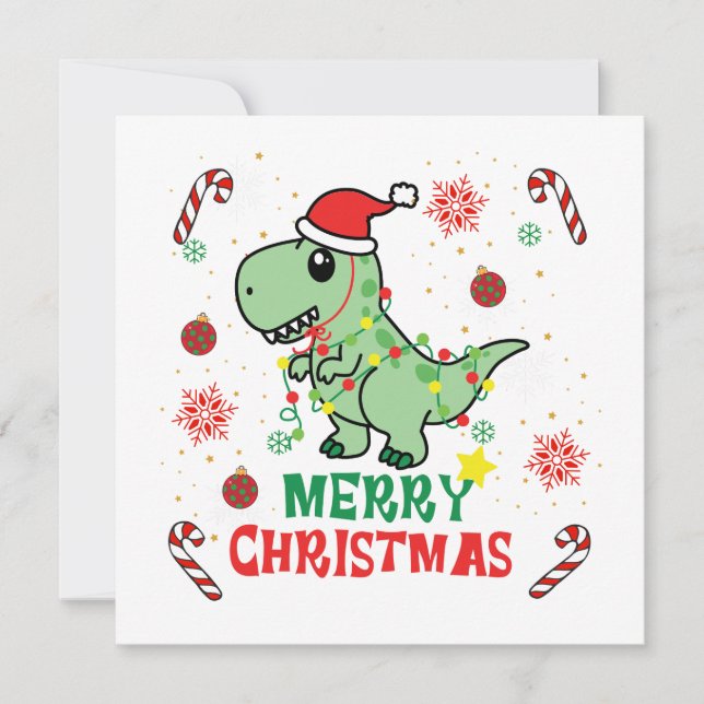 Frohe Weihnachten Funny Santa Dinosaur (Vorderseite)