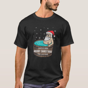 Frohe Weihnachten Funny Santa in Hot Tub Design Mä T-Shirt