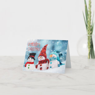 Frohe Weihnachten Funny Snowmen mit Scarves