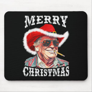 Frohe Weihnachten Funny Trump Western Cowboy Match Mousepad