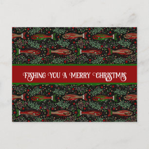 Frohe Weihnachten für Dich, Red Green Forelle Postkarte