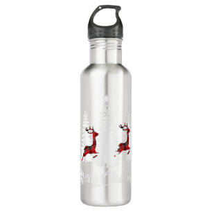 Frohe Weihnachten für Frauen Buffalo Kariert Renti Edelstahlflasche