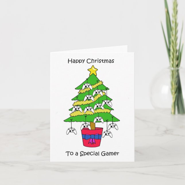 Frohe Weihnachten für Gamer Karte (Vorderseite)