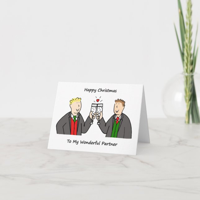 Frohe Weihnachten für Gay Male Partner (Vorderseite)