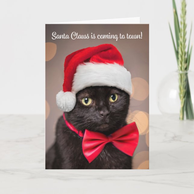 Frohe Weihnachten für jeden Cat in Weihnachtsmannm (Vorderseite)