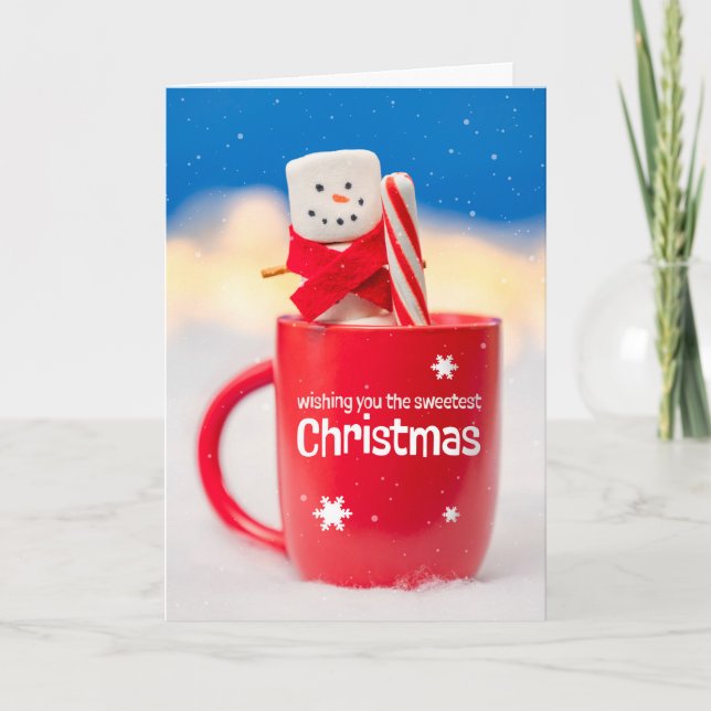 Frohe Weihnachten für jeden Marshmallow Snowman (Vorderseite)