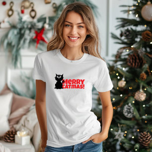 Frohe Weihnachten für Katzenmamas lustiges rotes T T-Shirt