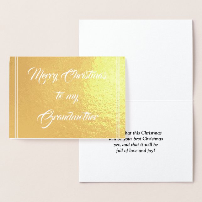 "Frohe Weihnachten für meine Großmutter"-Karte Folienkarte (Anzeige)