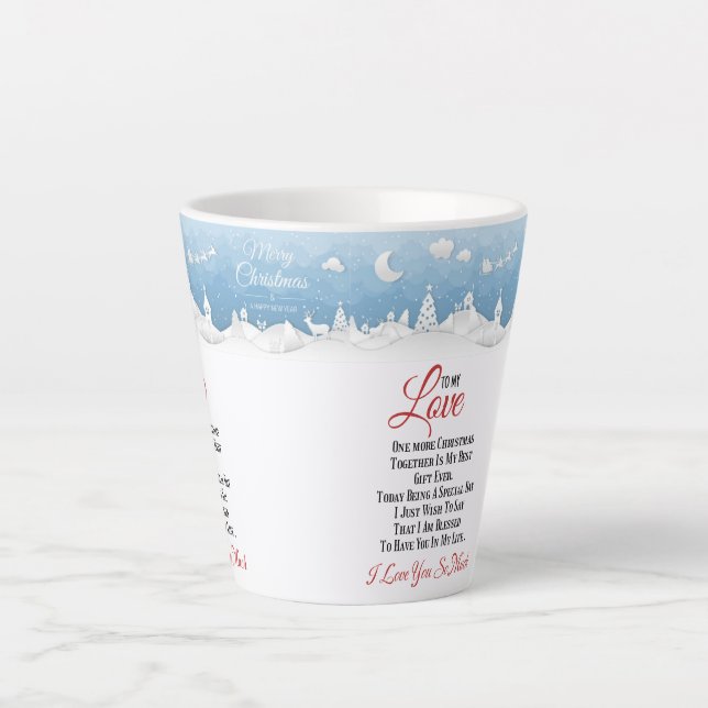 Frohe Weihnachten für meine Liebe, Weihnachtsgesch Milchtasse (Vorderseite)
