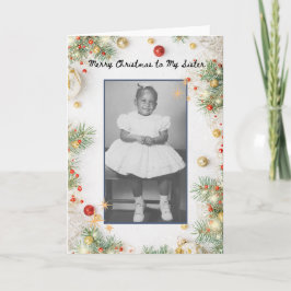 Frohe Weihnachten für meine Schwester Vintage Foto