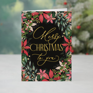 Frohe Weihnachten für Sie Classic Poinsettia Gold