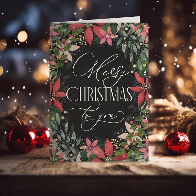 Frohe Weihnachten für Sie Classic Poinsettia Karte (Von Creator hochgeladen)
