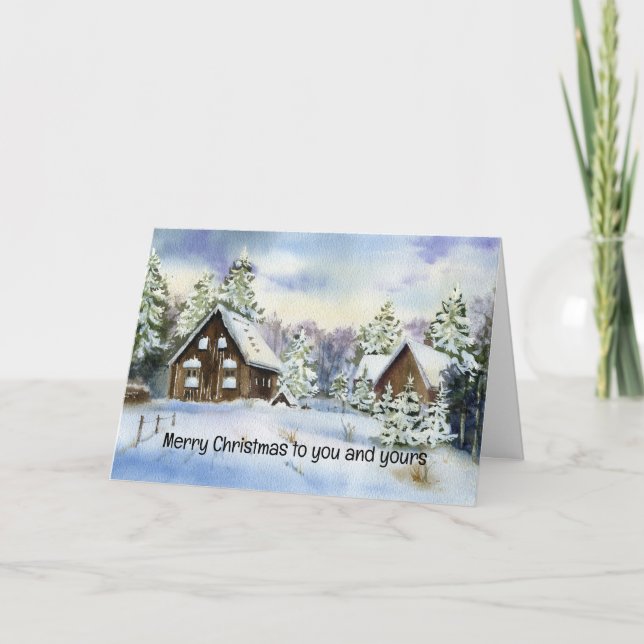 Frohe Weihnachten für Sie und Ihre Weihnachtskarte Dankeskarte (Vorderseite)