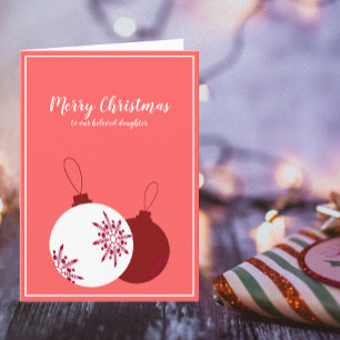 Frohe Weihnachten für Tochter   Einfache Grafikkar Dankeskarte