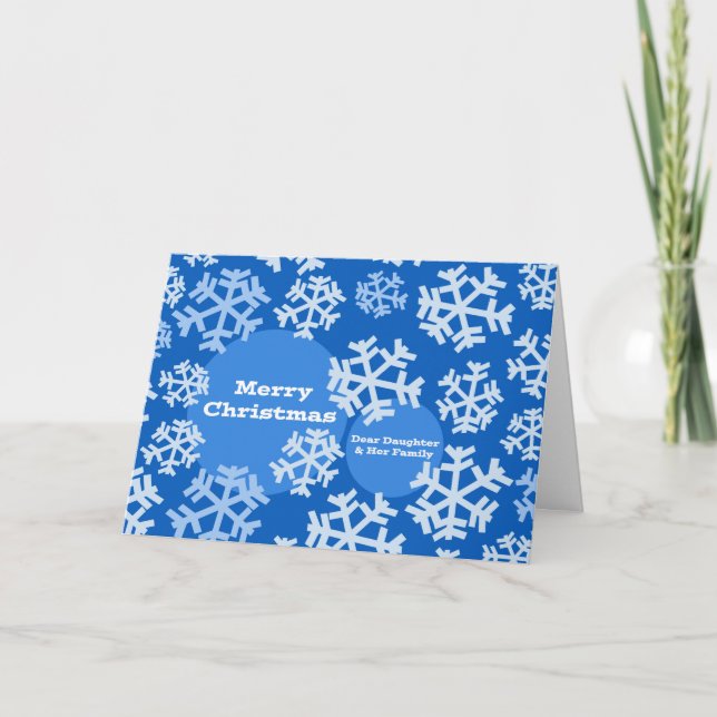 Frohe Weihnachten für Tochter & Familie, Schneeflo (Vorderseite)