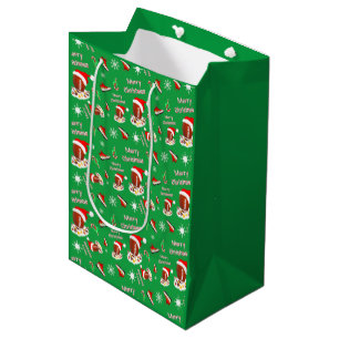 Frohe Weihnachten Fußball mit Snack Food Muster Mittlere Geschenktüte