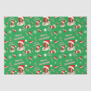 Frohe Weihnachten Fußball mit Snack Food Muster Seidenpapier