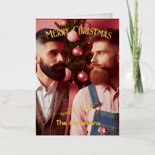 Frohe Weihnachten Gay Retro Rosa   Benutzerdefinie