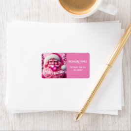 Frohe Weihnachten Gay Retro Rosa | Custom Adressaufkleber