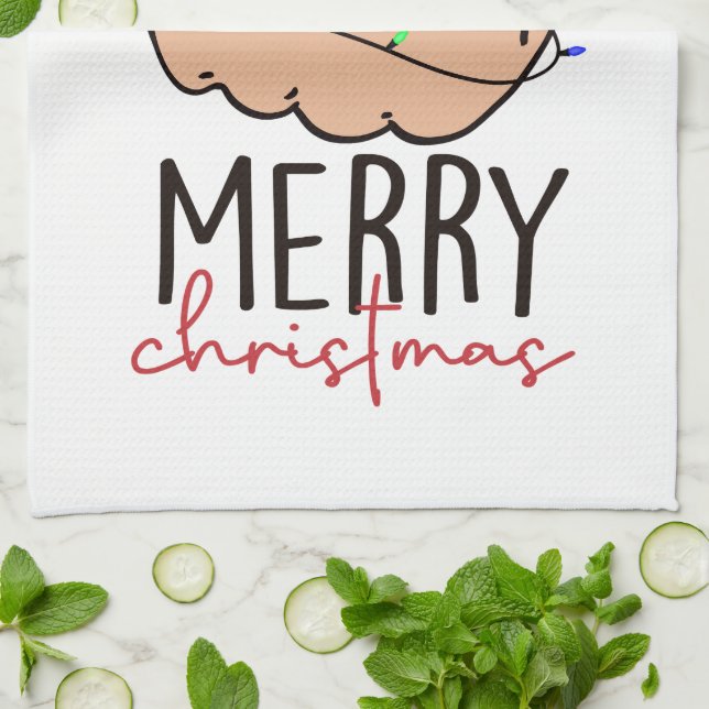 Frohe Weihnachten geben den Finger Geschirrtuch (Gefaltet)