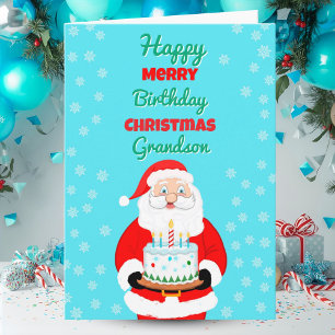 Frohe Weihnachten Geburtstag Santa Enkel Karte