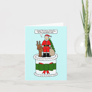 Frohe Weihnachten Geburtstag zur Ehefrau Karte