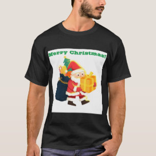 Frohe Weihnachten gedruckt Wish Magic-T-Shirt Schw T-Shirt