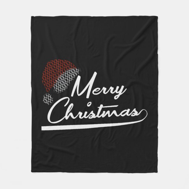 Frohe Weihnachten Gegenwart Weihnachtsmann Fleecedecke (Vorderseite)