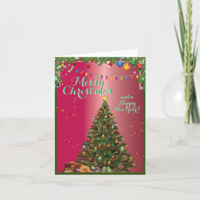 Frohe Weihnachten geklappte Grußkarte Karte (Vorderseite)