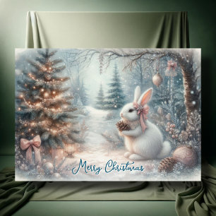 Frohe Weihnachten gemütliche Bunny Woodland Decoup