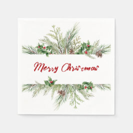 Frohe Weihnachten Gerahmt Classic Wheath Gruß Serviette