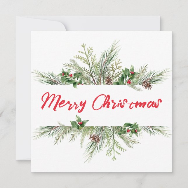 Frohe Weihnachten Gerahmt Winterwetter Gruß Dankeskarte (Vorderseite)