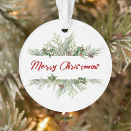 Frohe Weihnachten Gerahmt Winterwetter Gruß Ornament