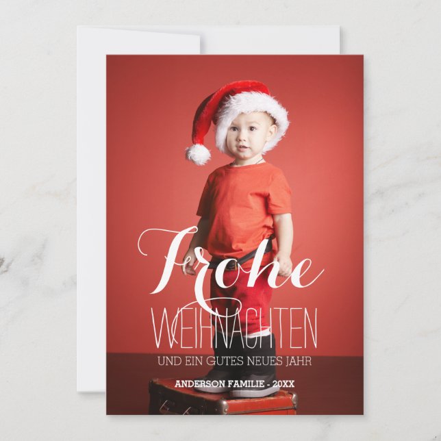 Frohe Weihnachten | German Holiday Photo Card (Vorderseite)