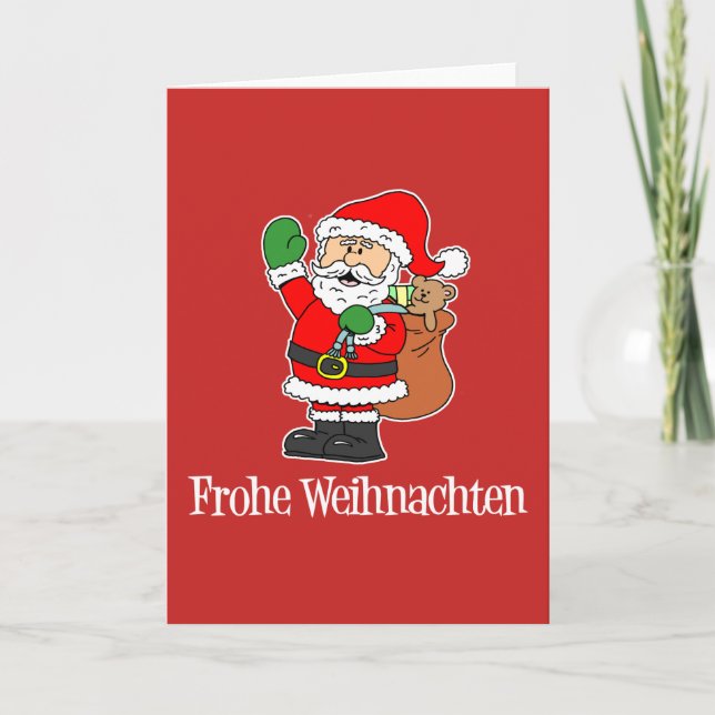 Frohe Weihnachten German Merry Christmas Santa (Vorderseite)