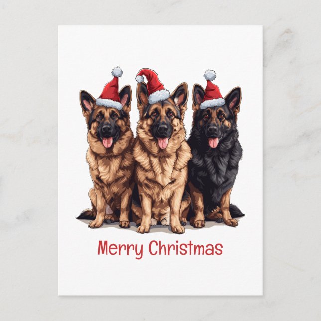 Frohe Weihnachten German Shepherd Santa Dogs (Vorderseite)