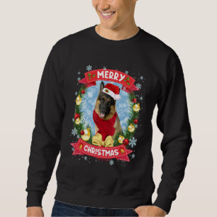 Frohe Weihnachten German Shepherd Santa Funny Xmas Sweatshirt