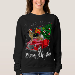 Frohe Weihnachten German Shepherd Santa Light Red Sweatshirt