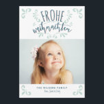 Frohe Weihnachten German Trendy Foto Greeting Einladung<br><div class="desc">Ein schöner Wunsch für ein frohes Weihnachtsfest wird mit diesem modernen Nehmen an Feiertagen Grüße geschickt. Handgezeichnetes Aussehen und skurrile Verzierungen machen einen charmanten, lässigen und zeitgenössischen Gruß zu senden an Familie und Freunden in dieser Ferienzeit. Auf der Rückseite ist Platz für Ihre persönliche Nachricht/Begrüßung oder anpassen Sie mit zusätzlichen...</div>