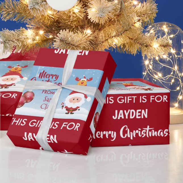 Frohe Weihnachten, Geschenk vom Weihnachtsmann, Ru Geschenkpapier (Feiertage)