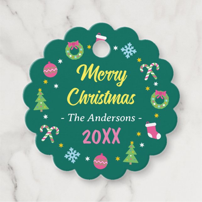 Frohe Weihnachten Geschenkanhänger (Vorderseite)