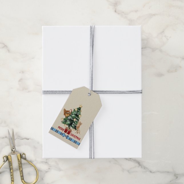 Frohe Weihnachten Geschenkanhänger (Mit Garn)