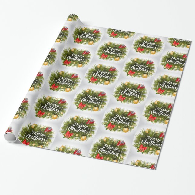 Frohe Weihnachten Geschenkpapier (Ungerollt)