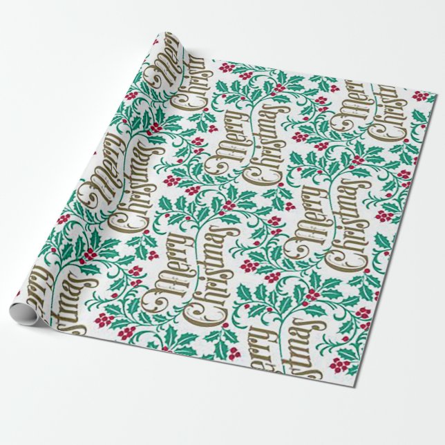 "Frohe Weihnachten" Geschenkpapier (Ungerollt)
