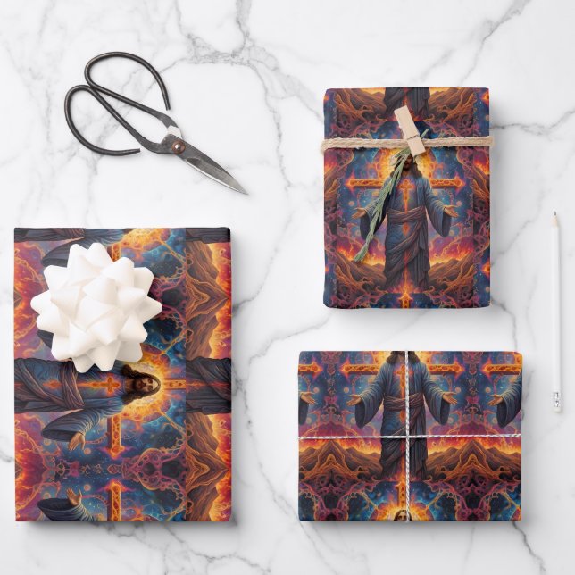 Frohe Weihnachten Geschenkpapier Set (Vorderseite)