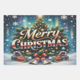 Frohe Weihnachten Geschenkpapier Set