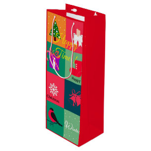 Frohe Weihnachten Geschenktüte Für Weinflaschen