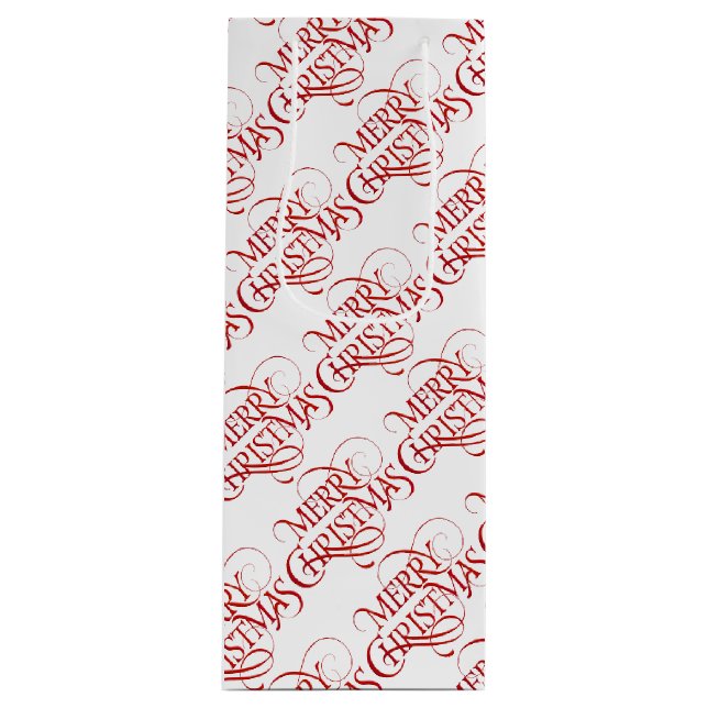 Frohe Weihnachten Geschenktüte Für Weinflaschen (Vorderseite)