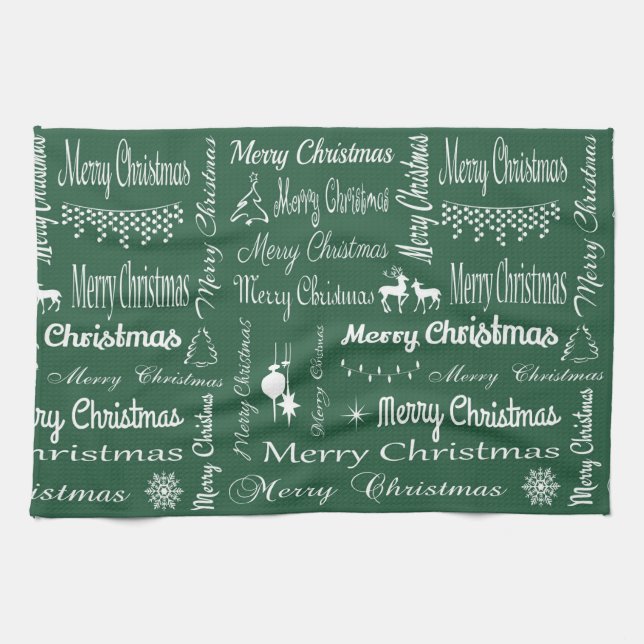 Frohe Weihnachten Geschirrtuch (Horizontal)